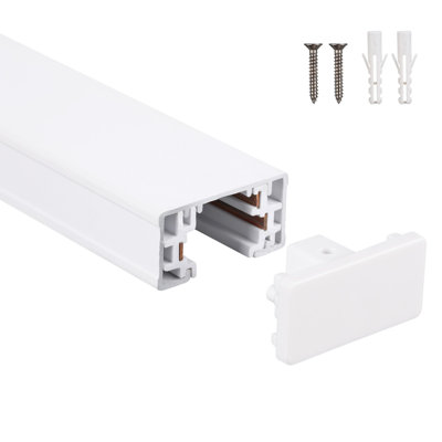 Vectis H Track Floating Canopy Feed Connector, Single Circuit Track Accessory, White