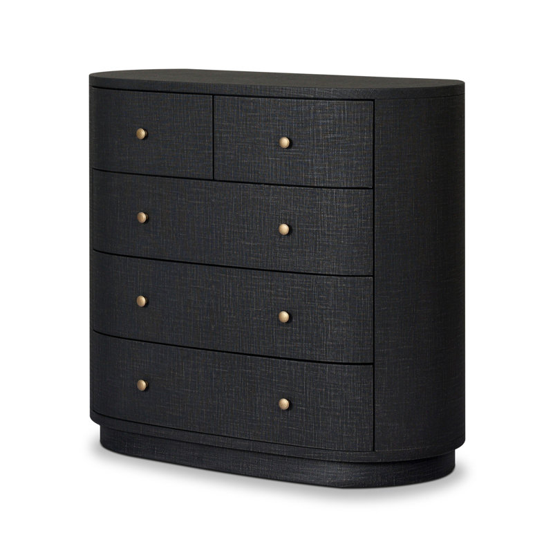 Amelia Chest-Ivory Painted Linen, Black Linen