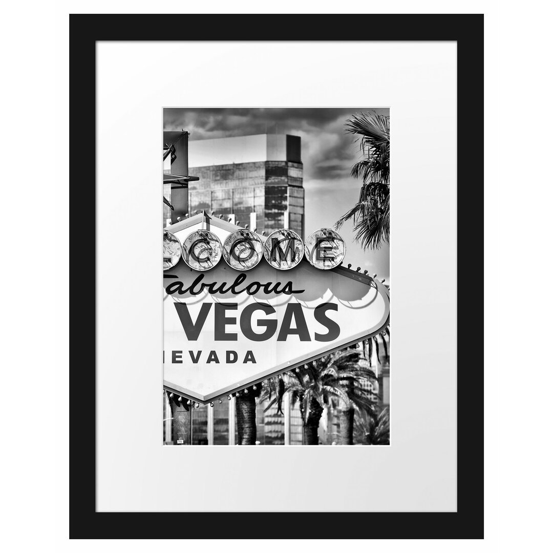 Gerahmtes Poster Las Vegas Ortseingangsschild