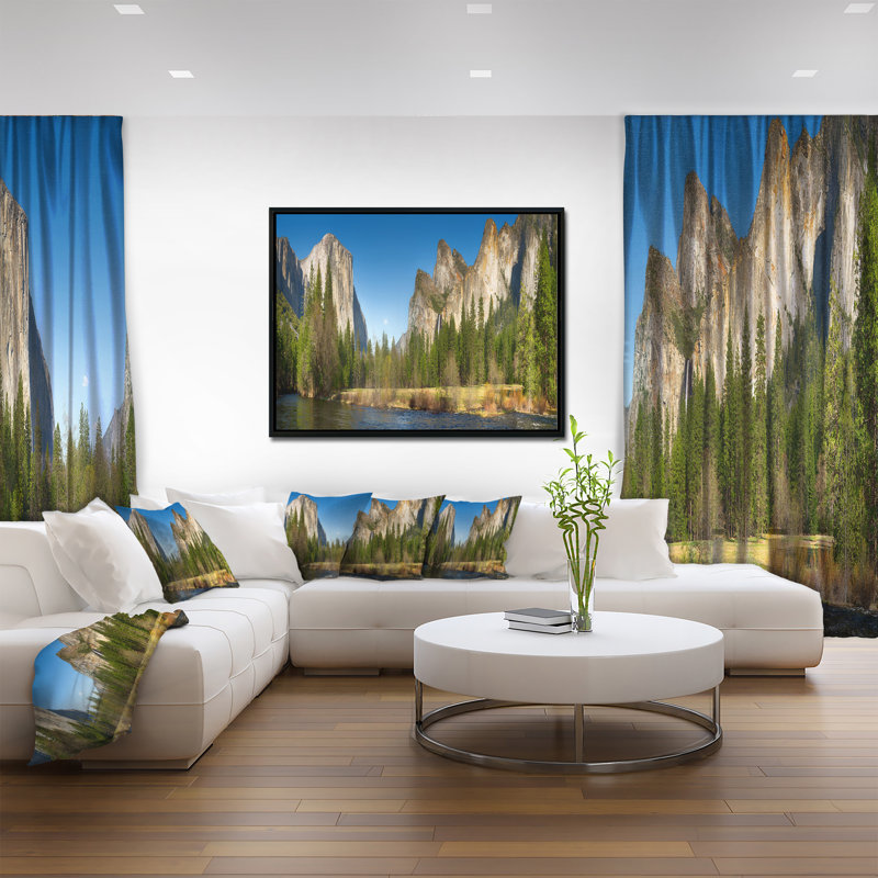« yosemite valley panorama », photo encadrée sur toile tendue, H 30 po x l 40 po x P 1,5 po