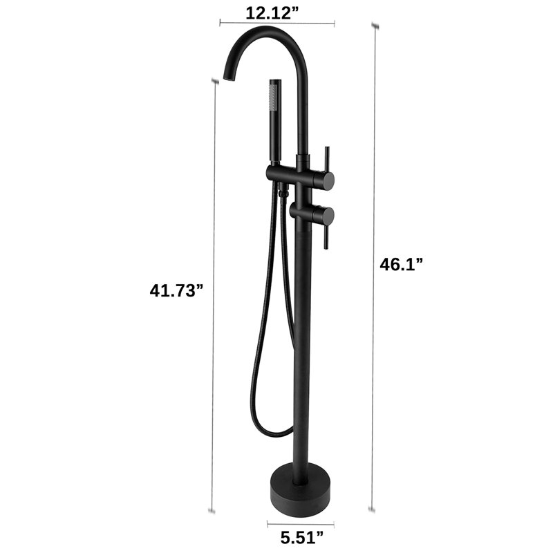 Floor Tub Spout, Matte Black