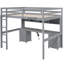Lit mezzanine gris avec bureau, grande capacité de rangement et de chargement, armoires pleine grandeur, couleur de charge-121020314