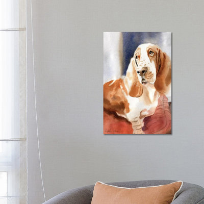 «Basset Portrait» par Rachel Parker - reproduction d'art