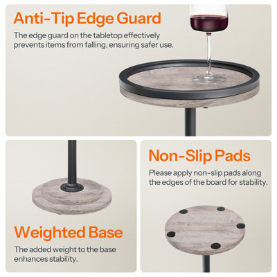 25.6'' H Small Round End Table