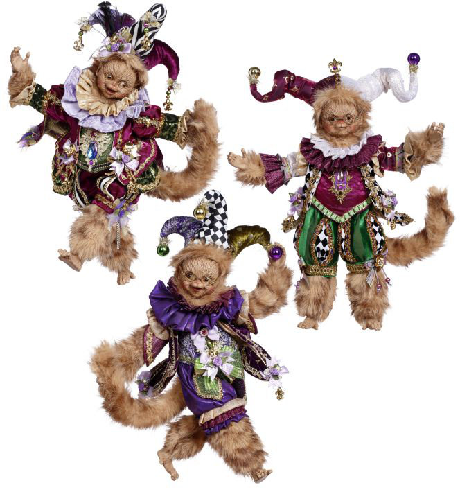 Spring 3 - Piece Mardi Gras Monkey Figurines & Collectibles Set