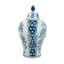 D8,3x14,6 "Pot bleu et blanc en porcelaine avec motifs floraux