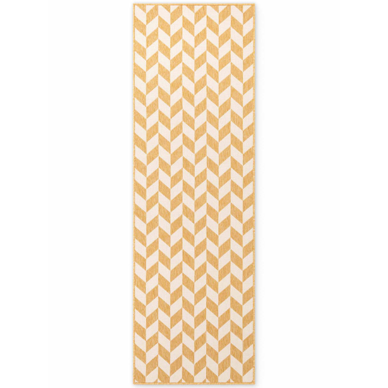 Dequavion Runner 80 cm x 200 cm Geometric Indoor / Outdoor Area Rug, Yellow