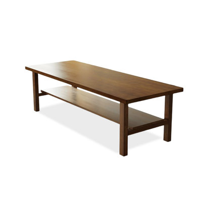 Bureau rectangulaire en bois massif brun noisette