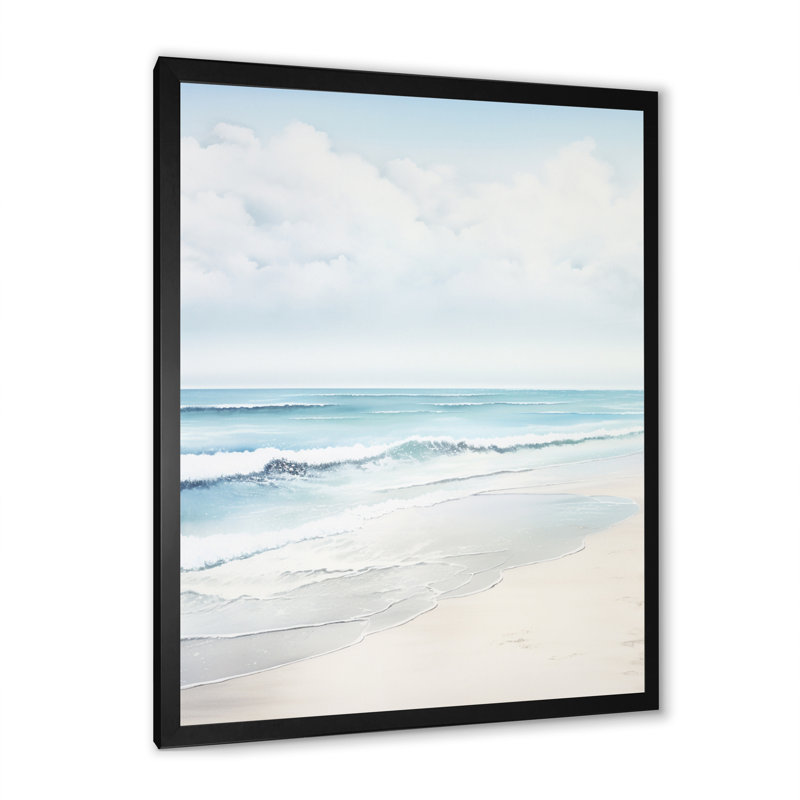 «Beach Photo Tranquil Waters II - Coastal Beach», art mural, H 40 po x l 30 po x P 1,5 po, Cadre simple noir