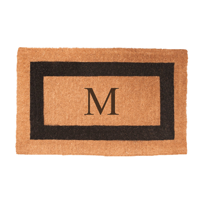Tapis de porte d’extérieur en fibre monogramme Stansfield, Rectangle 2 pi x 3 pi 3 po, E