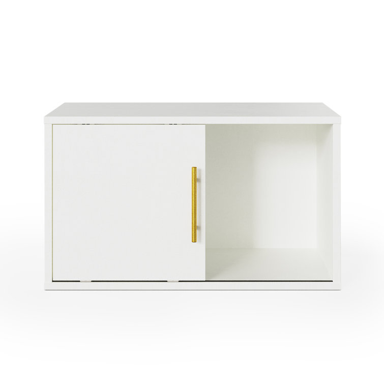 Adavia Single Stackable Bookcase Storage with Sliding Door