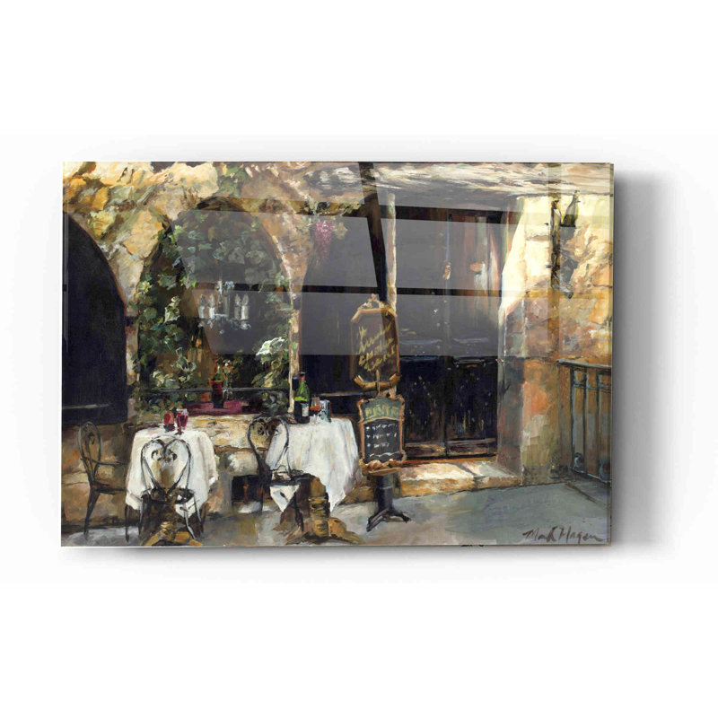 Rendez-vous au café de Marilyn Hageman - peinture sans cadre, H 16 po x l 24 po x P 0,12 po