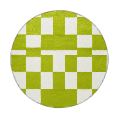 Tapis intérieur / extérieur blanc à carreaux