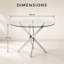 Oira Homes Round Glass Dining Table Set with 4 Nova Velvet Chairs 4 Seater Kitchen and Dining Room Set-136113821