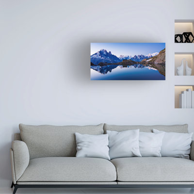 Wrapped Canvas Wall Art - Mircea Costina 'Lac Blanc Panorama' Wall Art for Living Room, Bedroom, or Office Décor  - 16x32