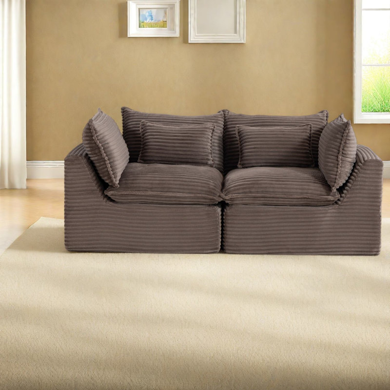 Compression Cloud Sectionals, 74.8 Inch Corduroy Modern Sofa for Home