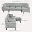 Canapé modulaire avec méridienne interchangeable, gris