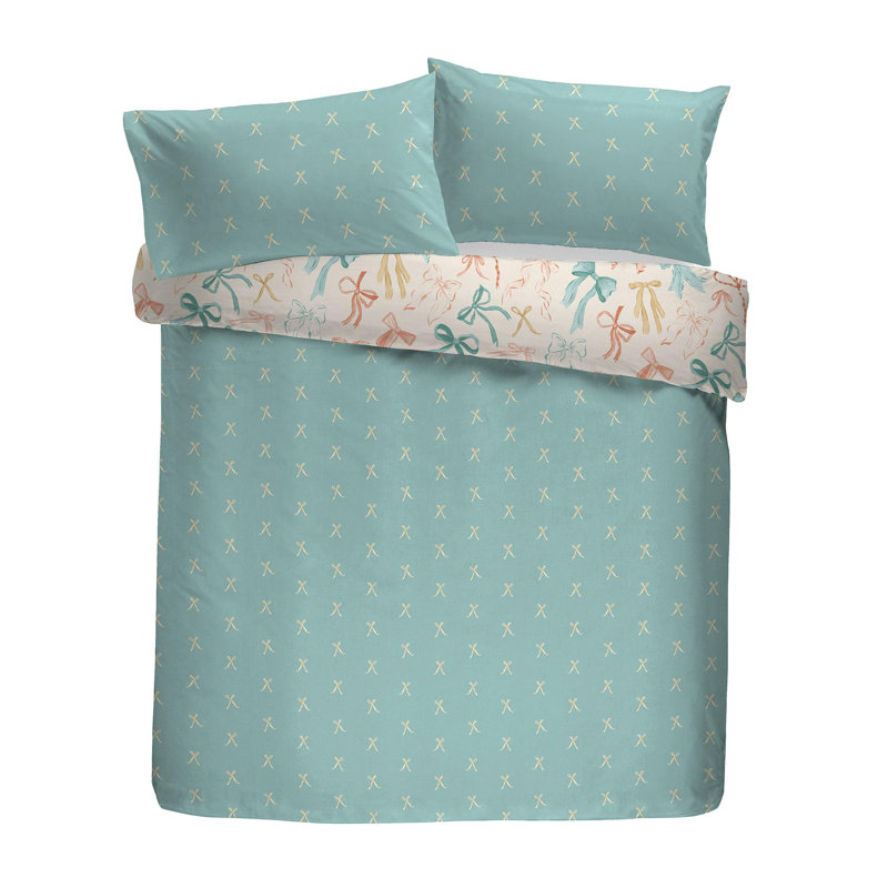 52% Polyester (Recycled), 48% Cotton Geometric Duvet Cover Set with Pillowcases, Single Duvet Cover + 1 Standard Pillowcase