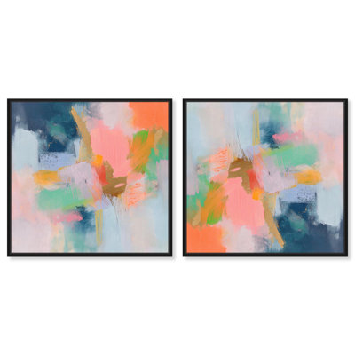 «Fusion of peach», ensemble de toiles saturées par Art Remedy