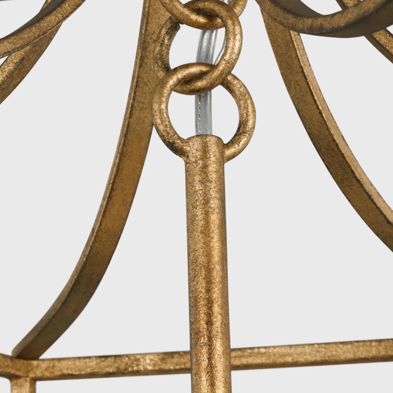 Suttons 4-Light Chandelier, Antique Gold, 27" H x 17" W x 17" D
