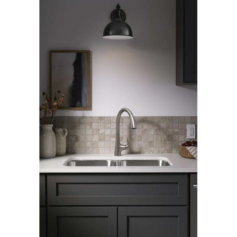 Medley Pull-Down Single-Handle Kitchen Sink Faucet with Two-Function Sprayhead, Vibrant Stainless