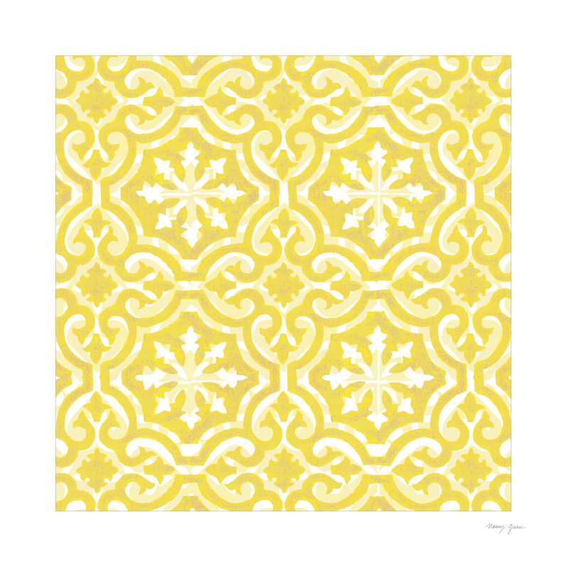 «Artisan Tile XXVI» par Nancy Green, reproduction d'art sur toile tendue, H 12 po x l 12 po, Cadre doré simple, Non