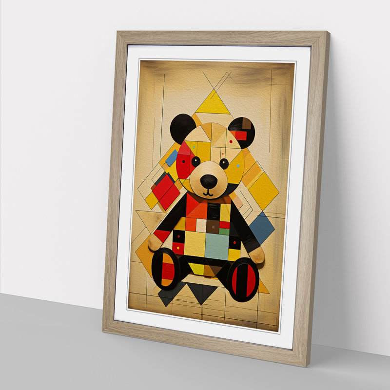 Teddy Bear Constructivism No.2 - Framed Print, Oak, 64" H x 46" W x 2" D