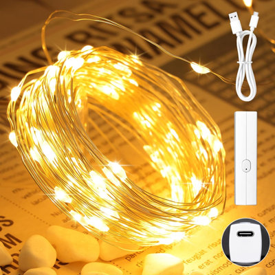 Lipstick Rechargeable Fairy Lights, (10M/33FT Warm White)