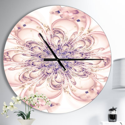 Horloge murale moderne pleine floraison rose
