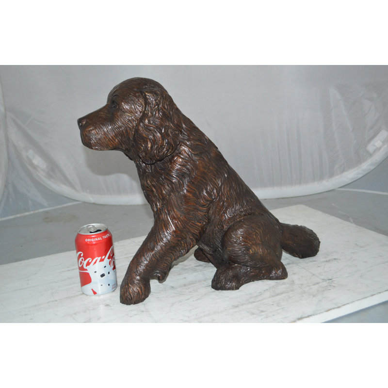 Statue en bronze d'épagneul cocker Josephs assis - Taille: L 20 po x l 10 po x H 16 po.