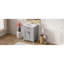 Meuble-lavabo de 24 po avec lavabo en céramique, rangement intelligent, cadre en bois massif, portes à fermeture en douceur et poignées en alliage d'aluminium pour installation de 24 po, trop-plein de bassin, nombreuses tablettes, armoire, charnières,