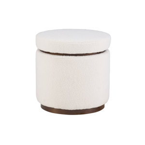 Thurleigh Round Sherpa Ottoman with Storage