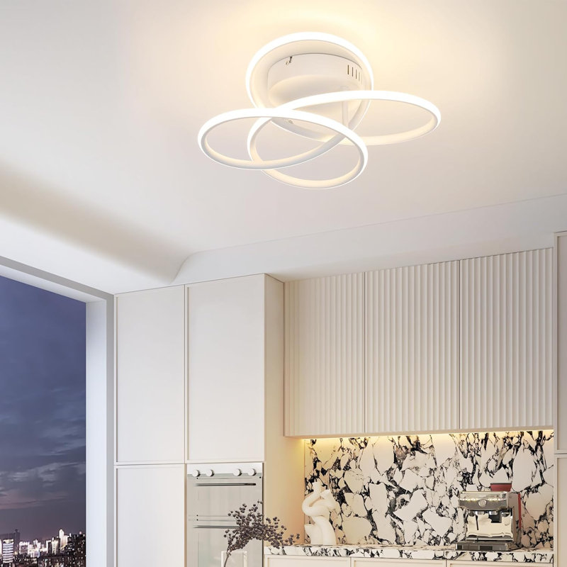 LED Semi Flush Mount, White