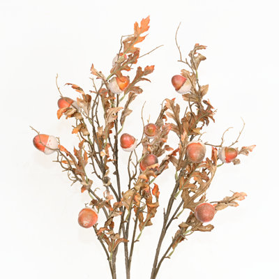 36" Artificial Acorn Foliage Branch Fall Winter Floral Arrangements With Long Stems For Vase Filler, Farmhouse Faux Leaves Sprays For Home Wedding Party Dining Table Centerpiece Decor