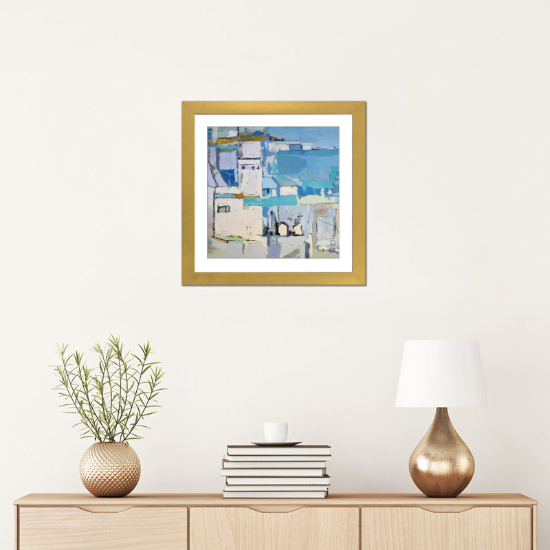 White Fortress_1PFA, 16" H x 16" W, Gold Framed