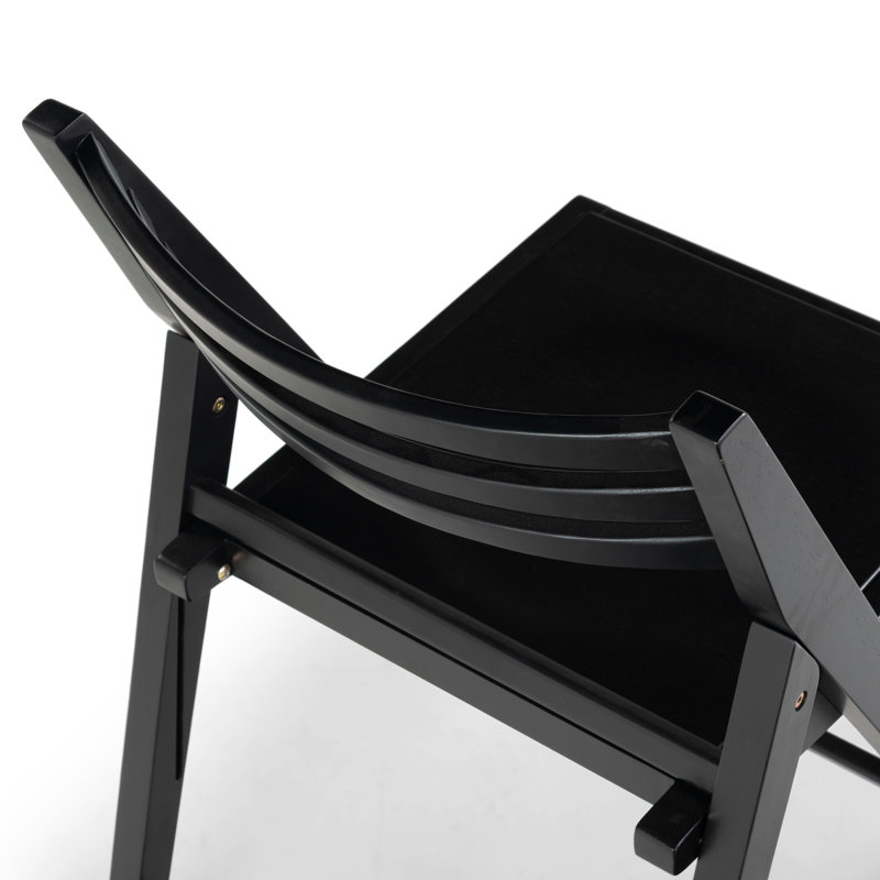 JACIE WOOD SEAT FOLDING CHAIR, Black