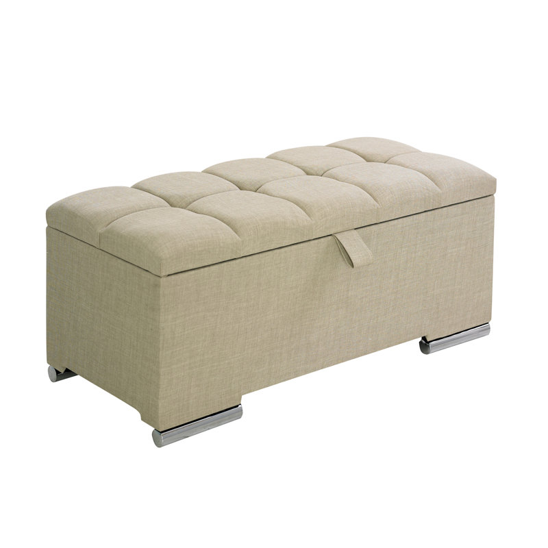Chestle Upholstered Ottoman Storage Bed, Kingsize (5'), Cream