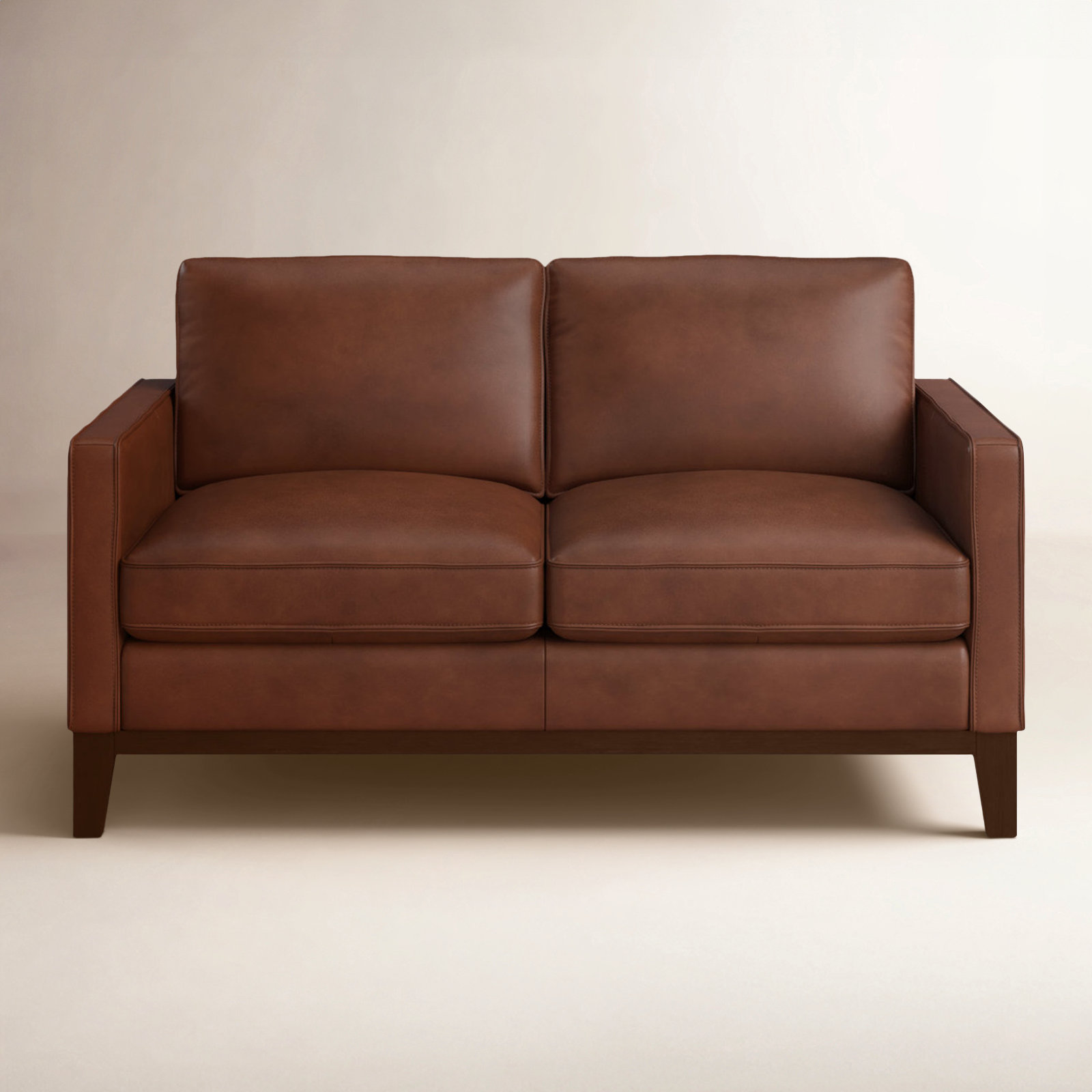 Cascades 59'' Upholstered Loveseat, Mocha Genuine Leather