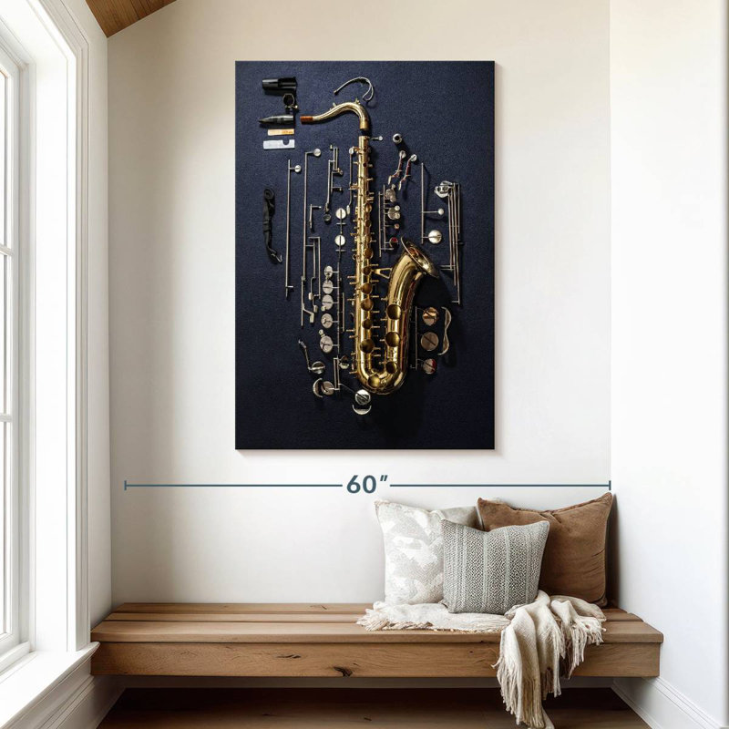 Abarca Disassembled Saxophone, 48" H x 32" W