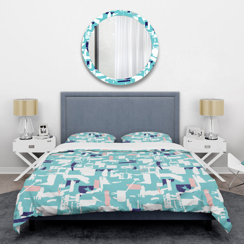  Ensemble de housse de couette rétro Mid-Century, Twin Duvet Cover + 2 Shams