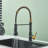 LED Light Kitchen Faucet with Pull Down Sprayer Industrial Single Handle Faucet for Farmhouse Camper Laundry Utility Rv Wet Bar Sinks-93608734