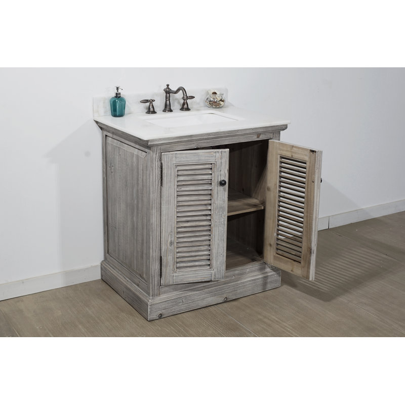 Ensemble de meuble-lavabo simple 31 po Edgecomb, Perle arctique