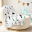 Jeté en flanelle blanche ultra douce, imprimé tente simple face-132229330
