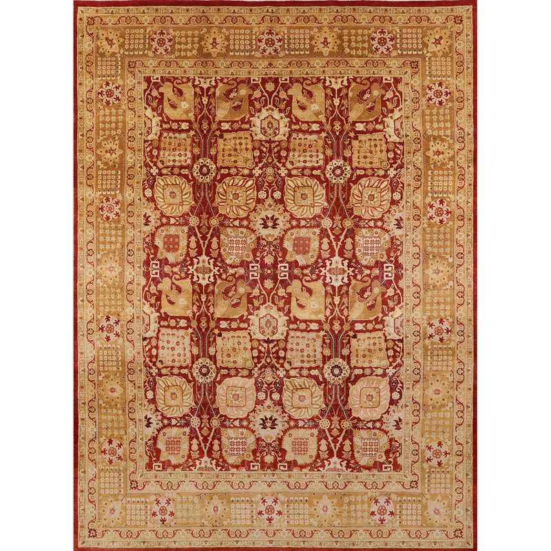 Tapis oriental rouge / jaune Greenville, Rectangle 5 pi x 7 pi