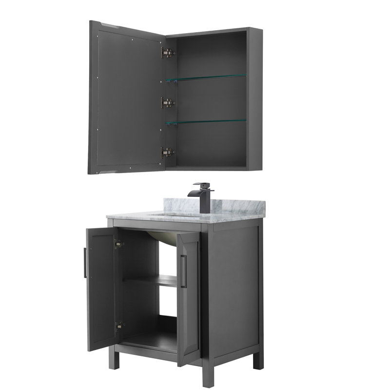Daria 30'' W Single Vanity, Dark Gray, Matte Black