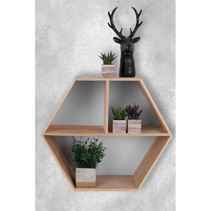 2 Piece Hexagon Floating Shelf