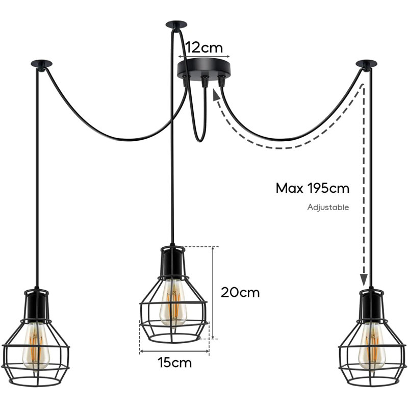 - Light Black Cluster Pendant, 3