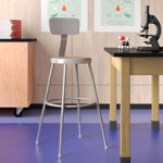 Height Adjustable Heavy Duty Steel Stool With Backrest