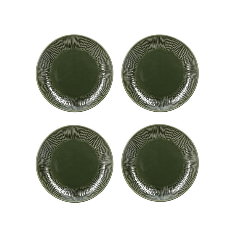 Mikasa Jardin Stoneware Side Plates, 21.5cm, Green