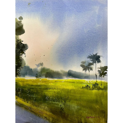 Going To Field | Watercolor On Paper | By Santu Naskar